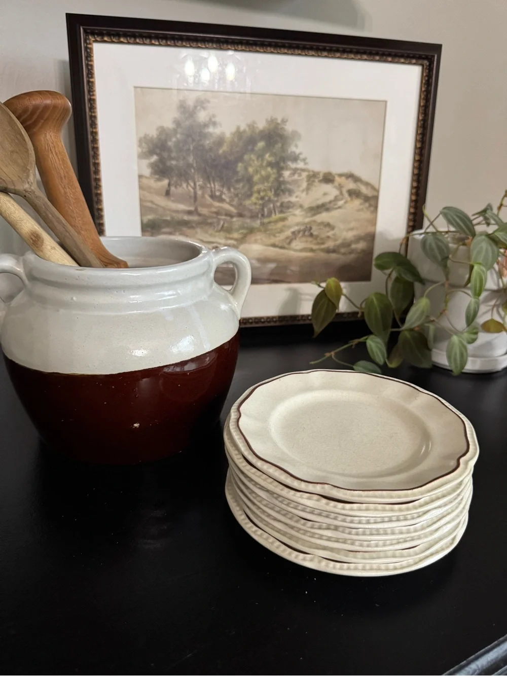 Two Tone Stoneware Crock